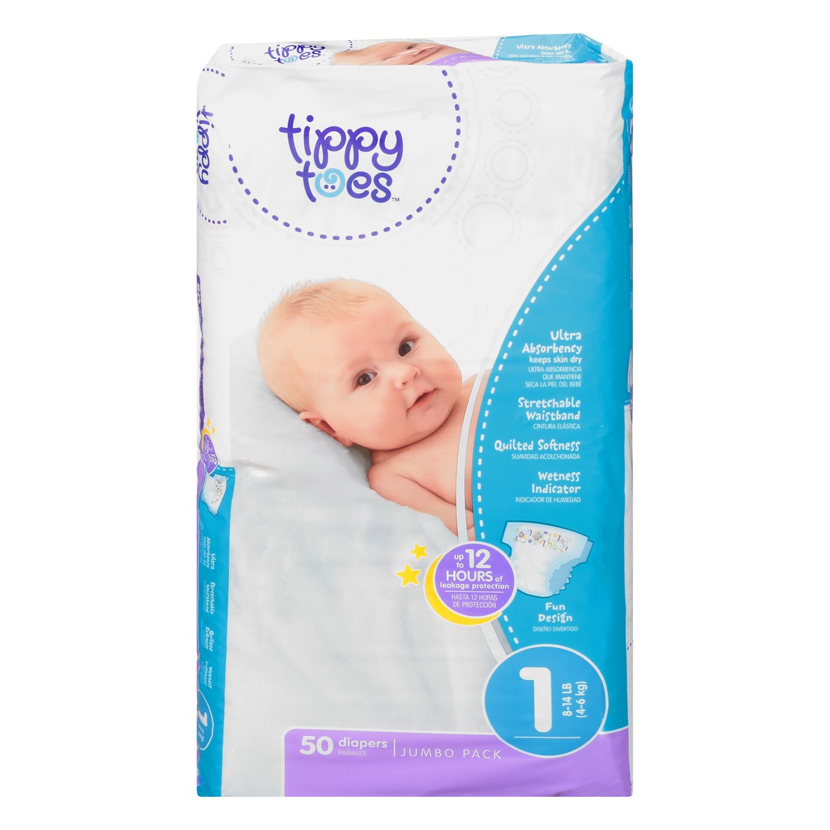 slide 1 of 8, Tippy Toes Babysoft Diapers Ultrafit, 50 ct