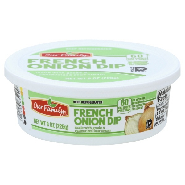 slide 1 of 1, Our Family French Onion Dip, Refrigerated-Our Family - 8 oz, 8 oz