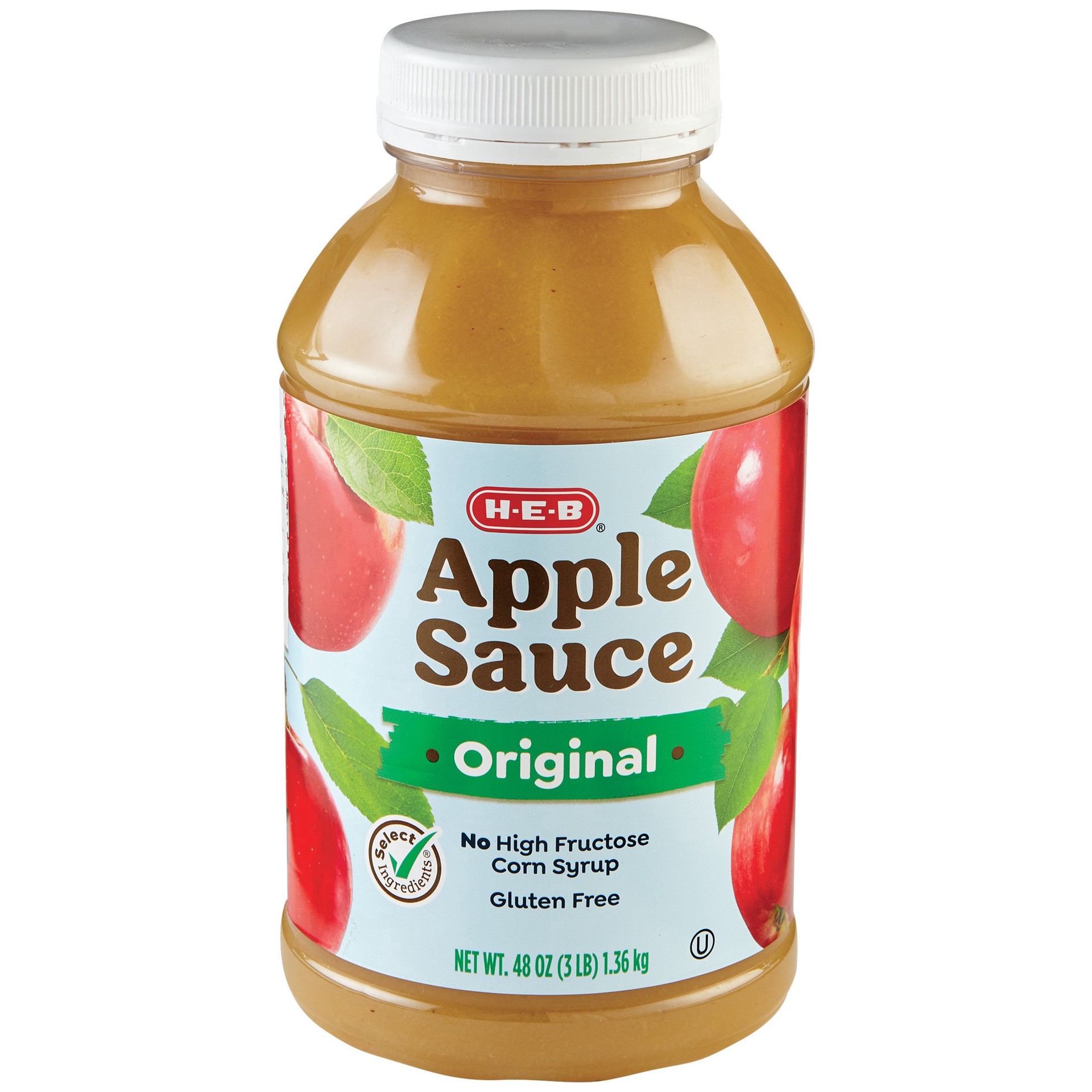 slide 1 of 1, H-E-B Original Applesauce, 48 oz
