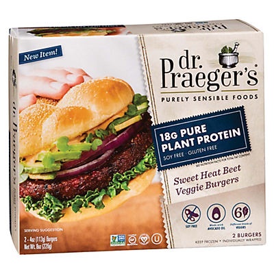 slide 1 of 1, Dr. Praeger's Sweet Heat Beet Veggie Burgers, 2 ct; 4 oz