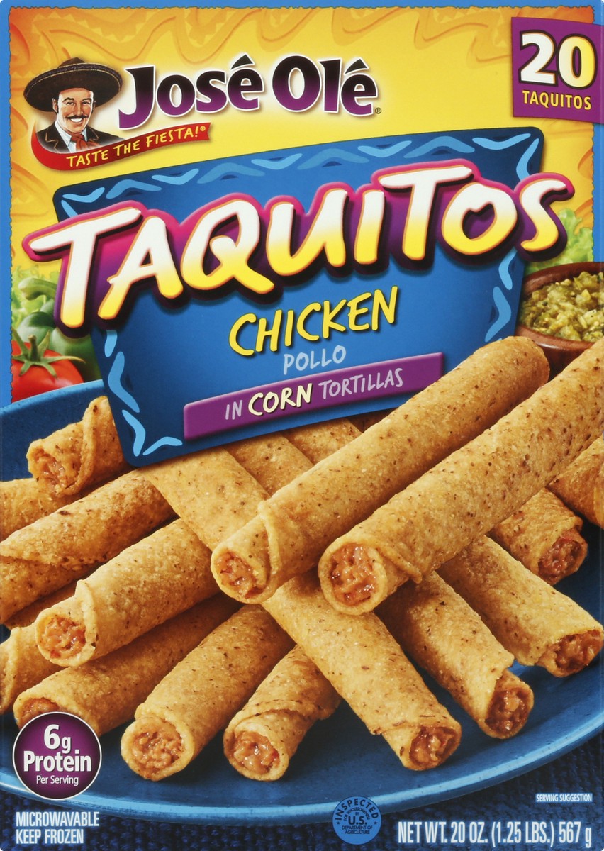 slide 12 of 13, José Olé Chicken Taquitos in Corn Tortillas, 20 ct