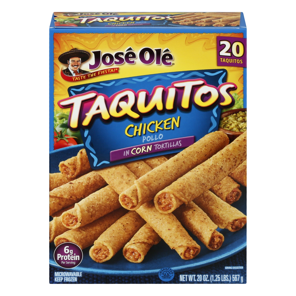 slide 1 of 1, José Olé in Corn Tortillas Chicken Taquitos 20 ea, 