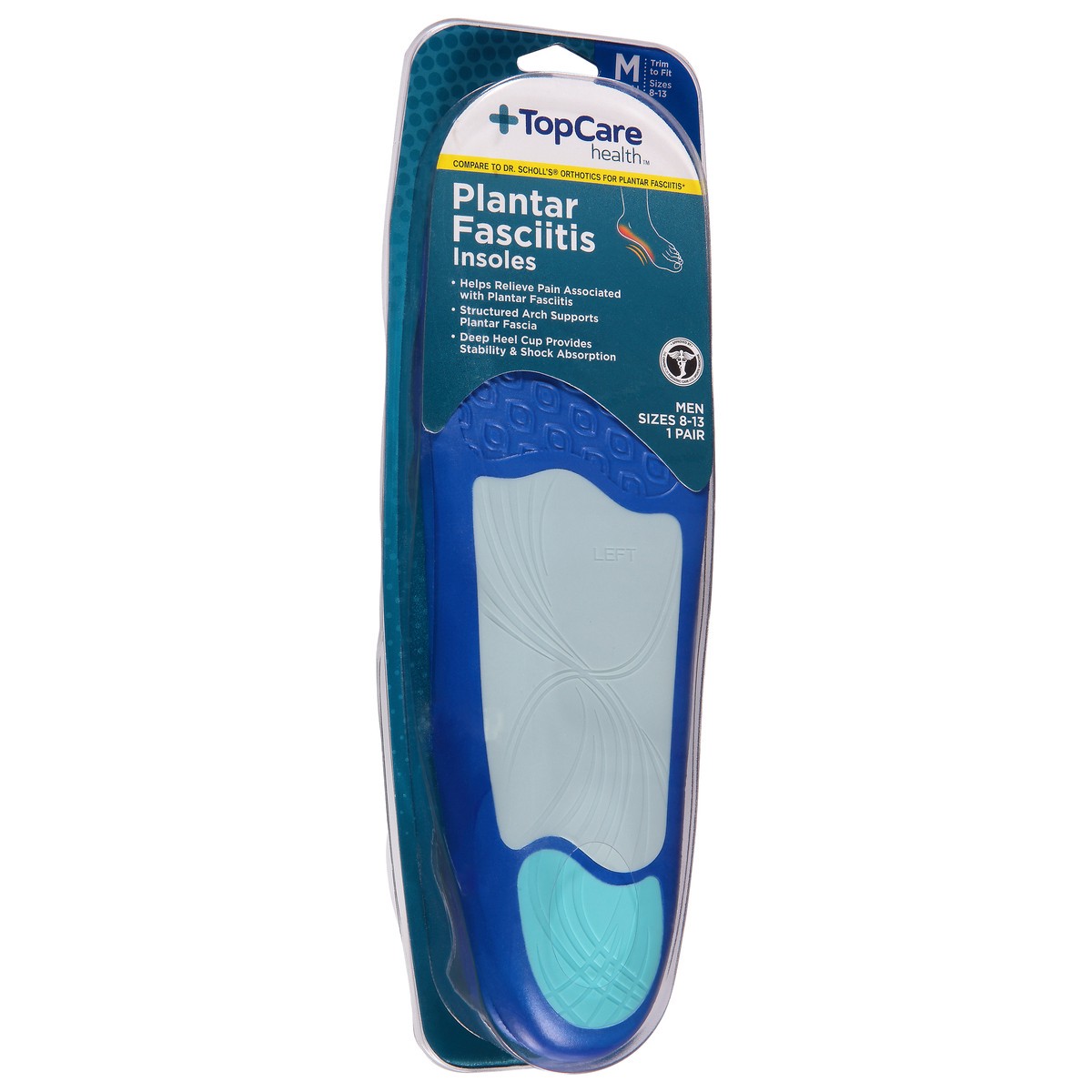 slide 5 of 9, Topcare Insoles Plantar Fascitis Men, 1 ct