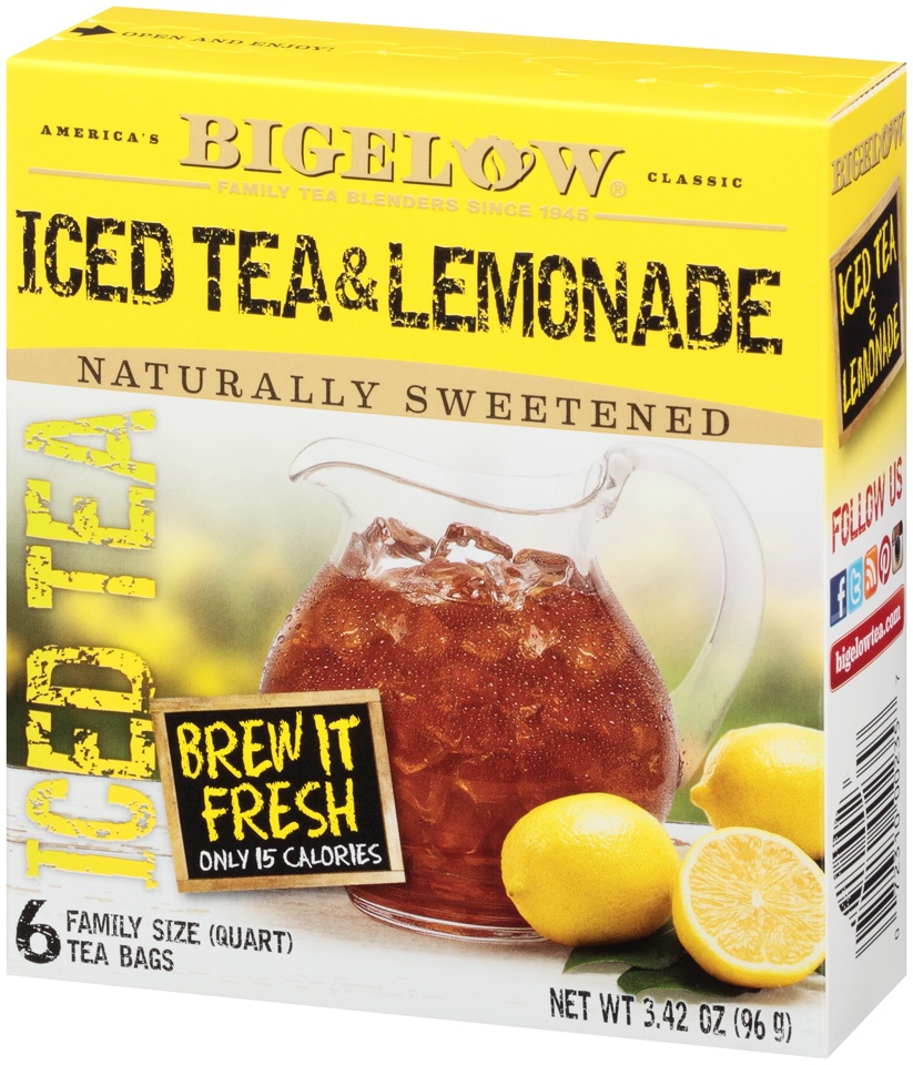 slide 6 of 8, Bigelow Half & Half Iced Tea Lemonade Fresh Brew Ice Tea Bags - 6 ct, 6 ct