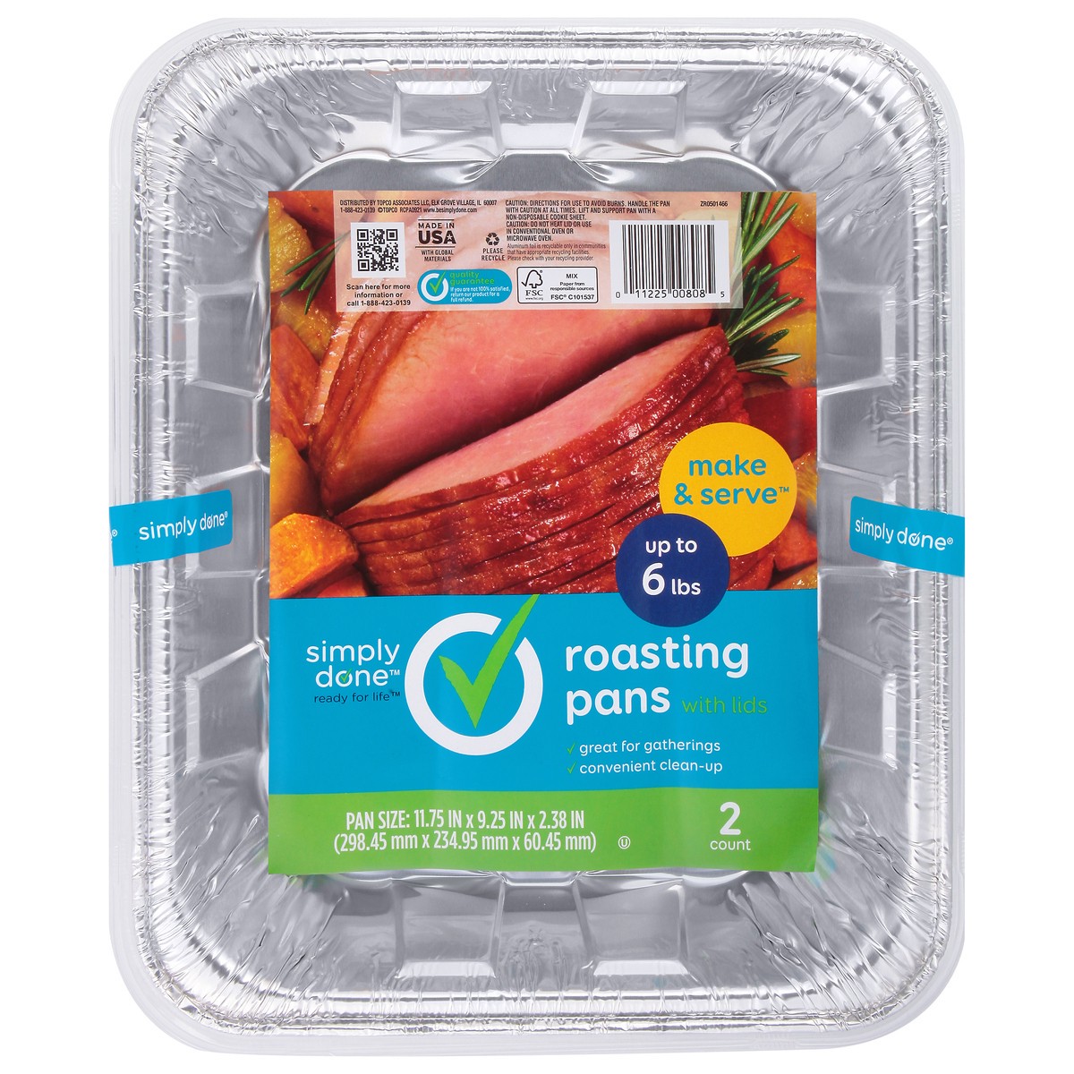 slide 11 of 14, Simply Done Roasting Pans with Lid 2 ea, 2 ct