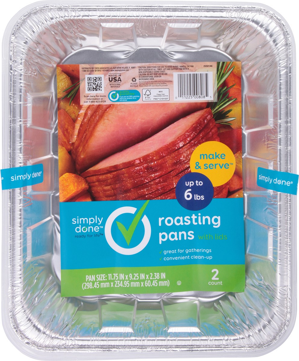 slide 13 of 14, Simply Done Roasting Pans with Lid 2 ea, 2 ct