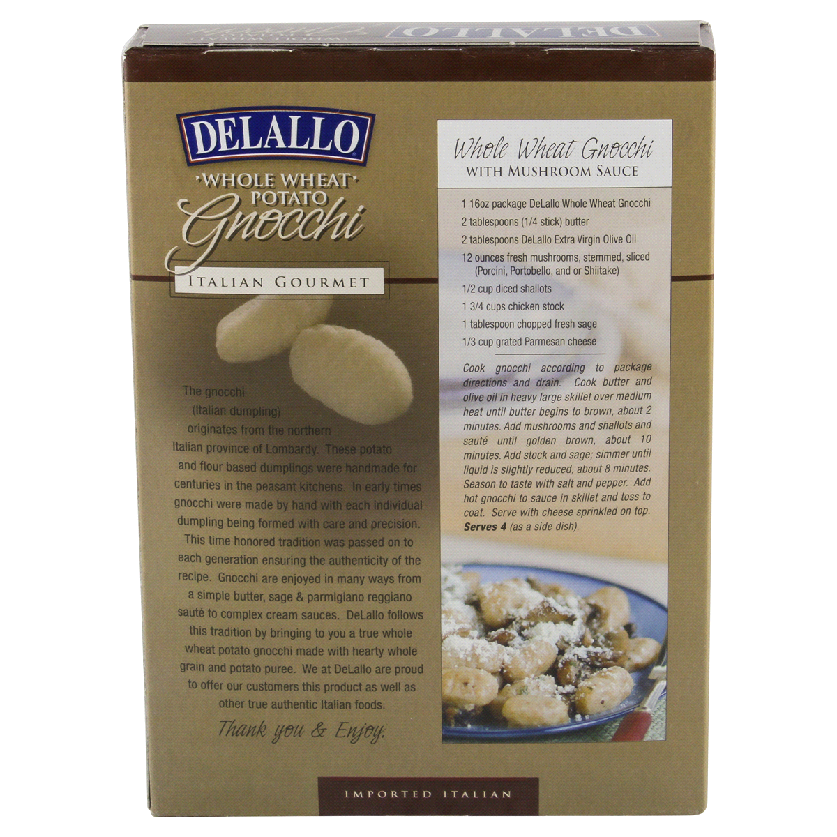 slide 3 of 5, DeLallo Potato Whole Wheat Gnocchi, 16 oz