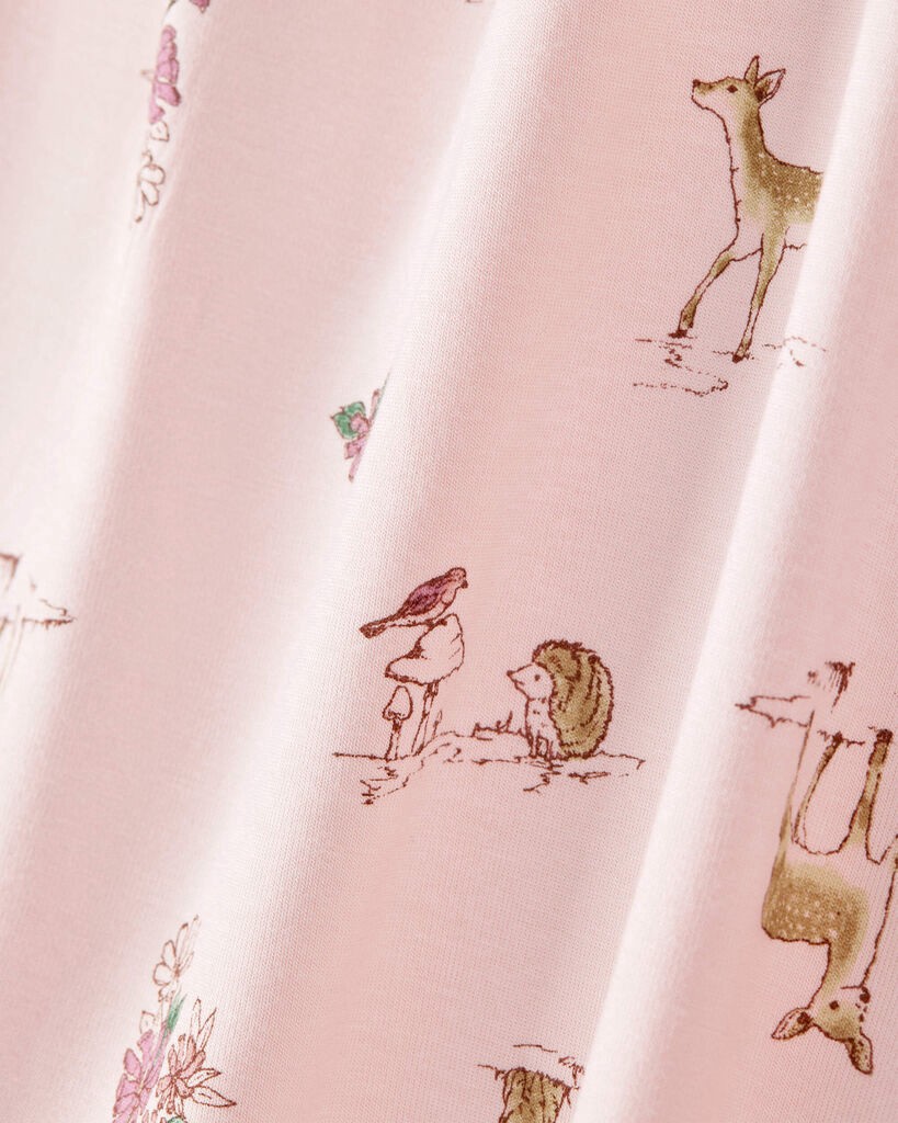 slide 2 of 4, Carter's Toddler Girl Deer & Floral Print PurelySoft Long-Sleeve 2-Piece Pajamas - Pink Pink 5T, 2 pc