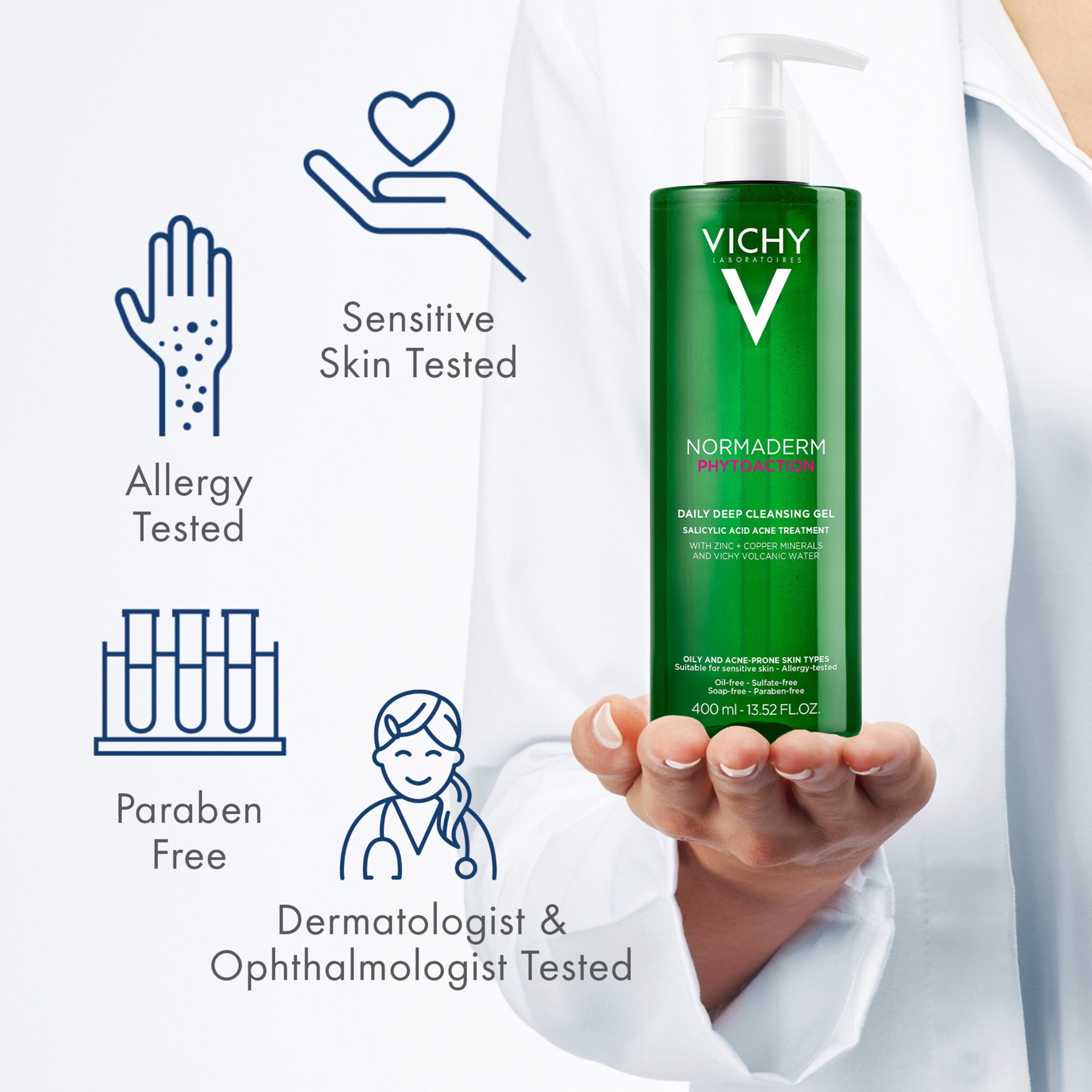 slide 6 of 8, Vichy Phytoaction Normaderm Daily Deep Cleansing Gel 13.52 fl oz, 13.52 fl oz