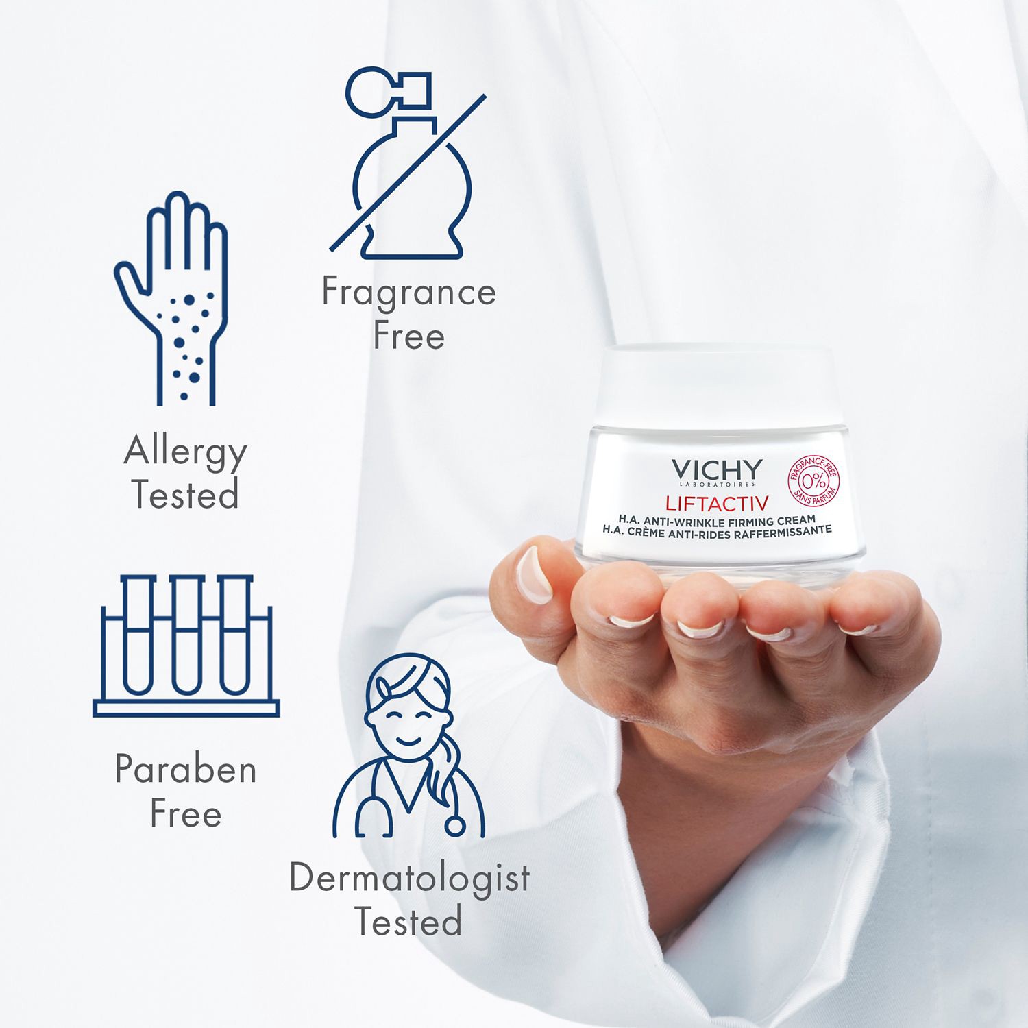 slide 7 of 7, Vichy Liftactiv H.A. Anti-Wrinkle Fragrance-Free Firming Cream 1.69 fl oz, 1.69 fl oz