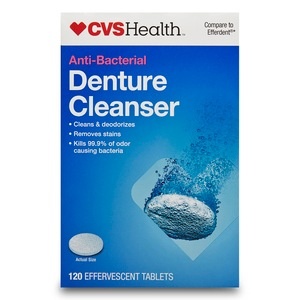 slide 1 of 1, CVS Health Denture Cleanser Tablets Anti-Bacterial, 120 ct