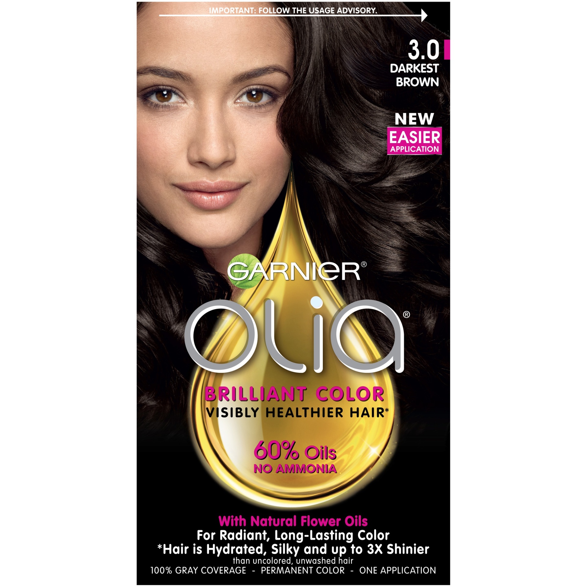 slide 1 of 1, Garnier Olia Brilliant Color - Darkest Brown - 6.3 fl oz, 1 ct