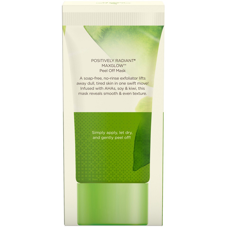 slide 5 of 6, Aveeno Positively Radiant MaxGlow Peel Off Exfoliating Face Mask with Alpha Hydroxy Acids, Moisture Rich Soy & Kiwi Complex for Even Tone & Texture, Non-Comedogenic, Paraben- & Phthalate-Free, 2.0 oz, 2 oz