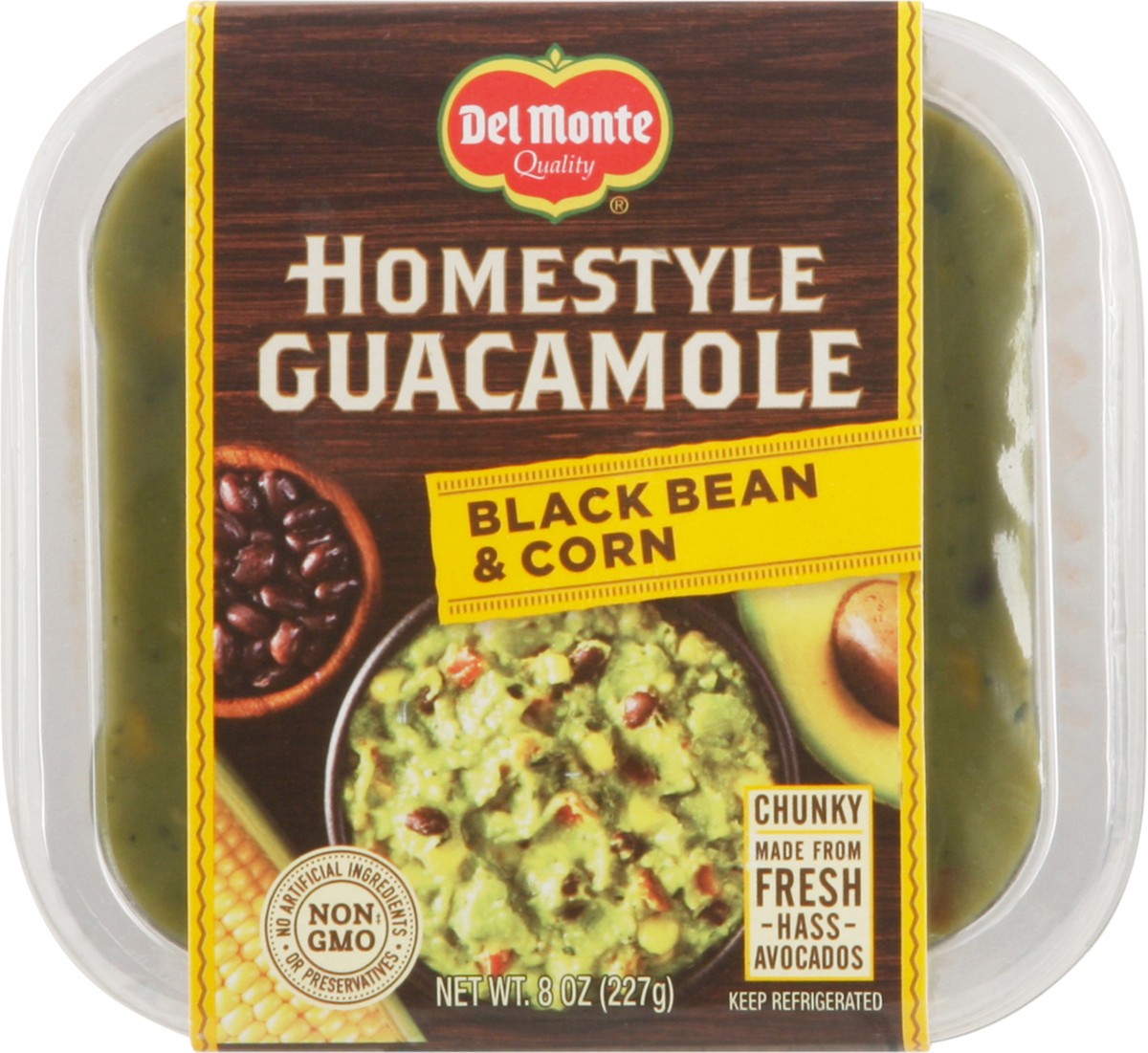 slide 5 of 9, Del Monte Homestyle Black Bean & Corn Guacamole 8 oz Clam Shell, 8 oz