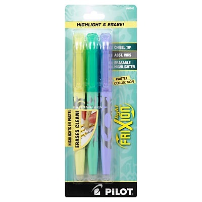 slide 1 of 1, Pilot Frixion Highlighters Pastel, 3 ct