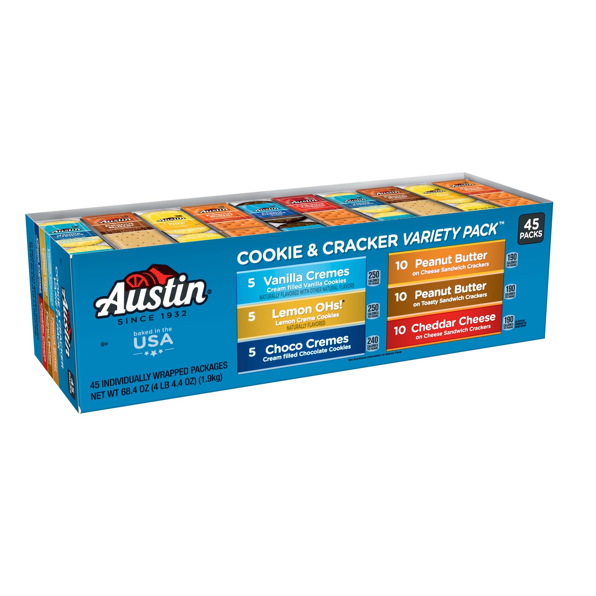 slide 1 of 5, Austin Variety Pack Cookies and Crackers, 68.4 oz