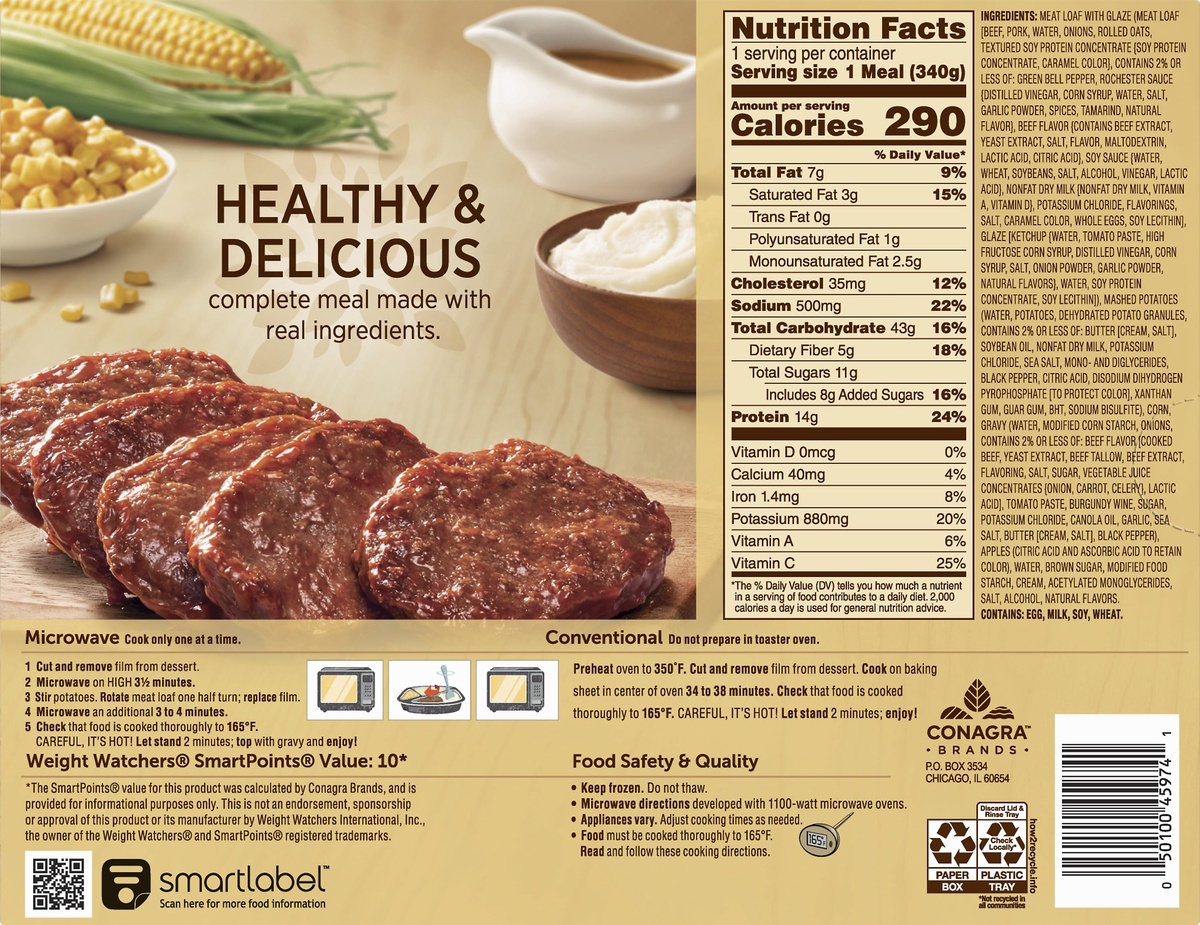 slide 8 of 8, Healthy Choice Classics Meat Loaf, 12 oz