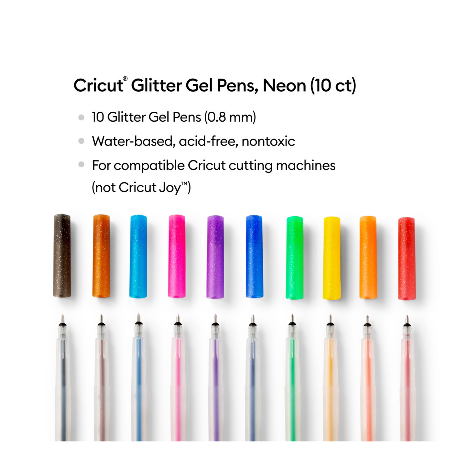 slide 2 of 8, Cricut Glitter Gel Pens Set, 0.8 mm