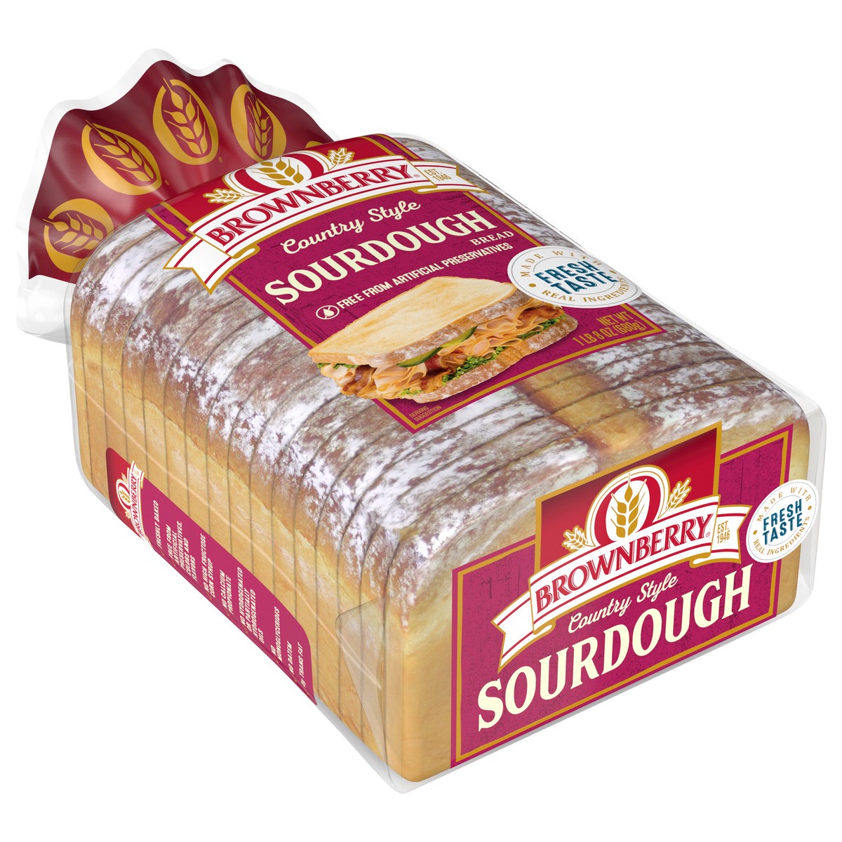 slide 4 of 9, Brownberry Country Style Sourdough Bread, 24 oz, Sourdough Bread, Bag, 24 oz