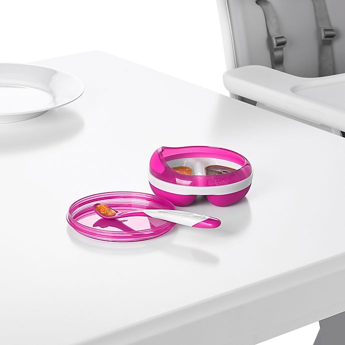 slide 4 of 5, OXO Tot Divided Dish with Removable Ring - Pink, 1 ct