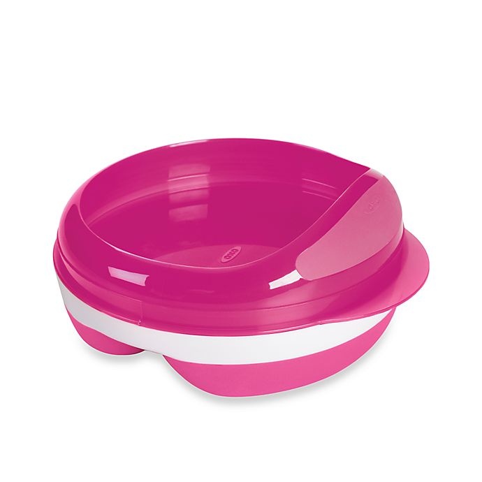 slide 1 of 5, OXO Tot Divided Dish with Removable Ring - Pink, 1 ct