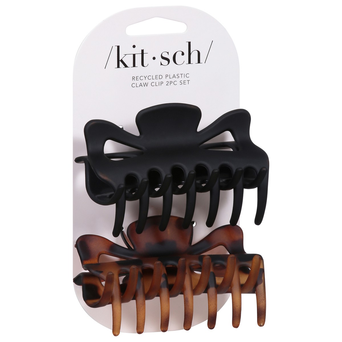 slide 3 of 9, Kitsch Black & Tort Recycled Plastic Claw Clips Large 2 ea, 2 ct