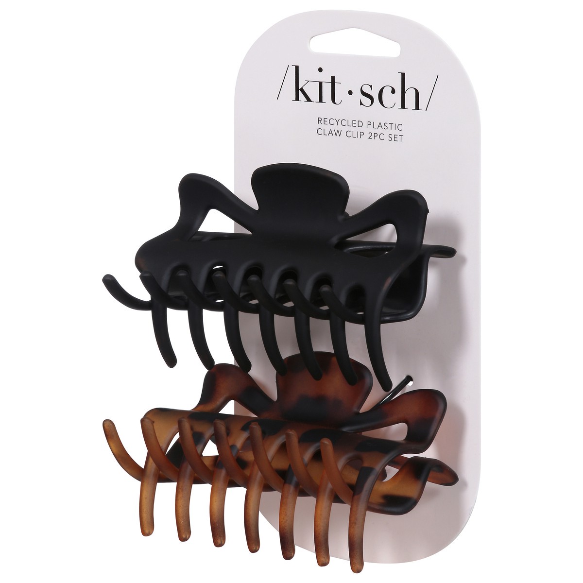 slide 5 of 9, Kitsch Black & Tort Recycled Plastic Claw Clips Large 2 ea, 2 ct