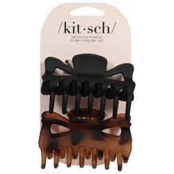 Kitsch Black & Tort Recycled Plastic Claw Clips Large 2 ea