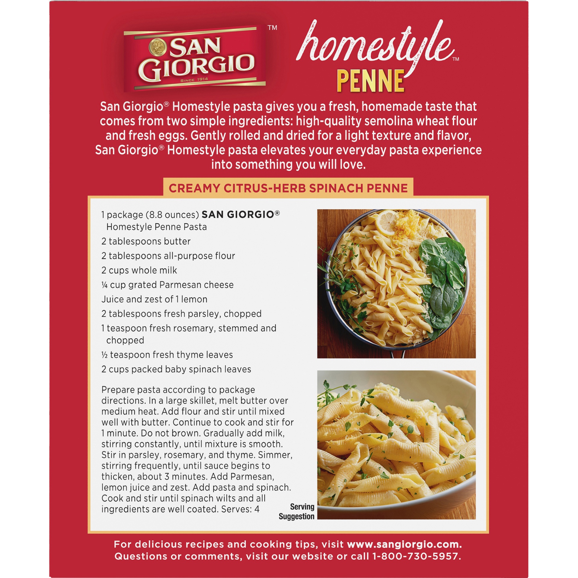 slide 7 of 8, San Giorgio Homestyle Penne Pasta, 8.8 oz