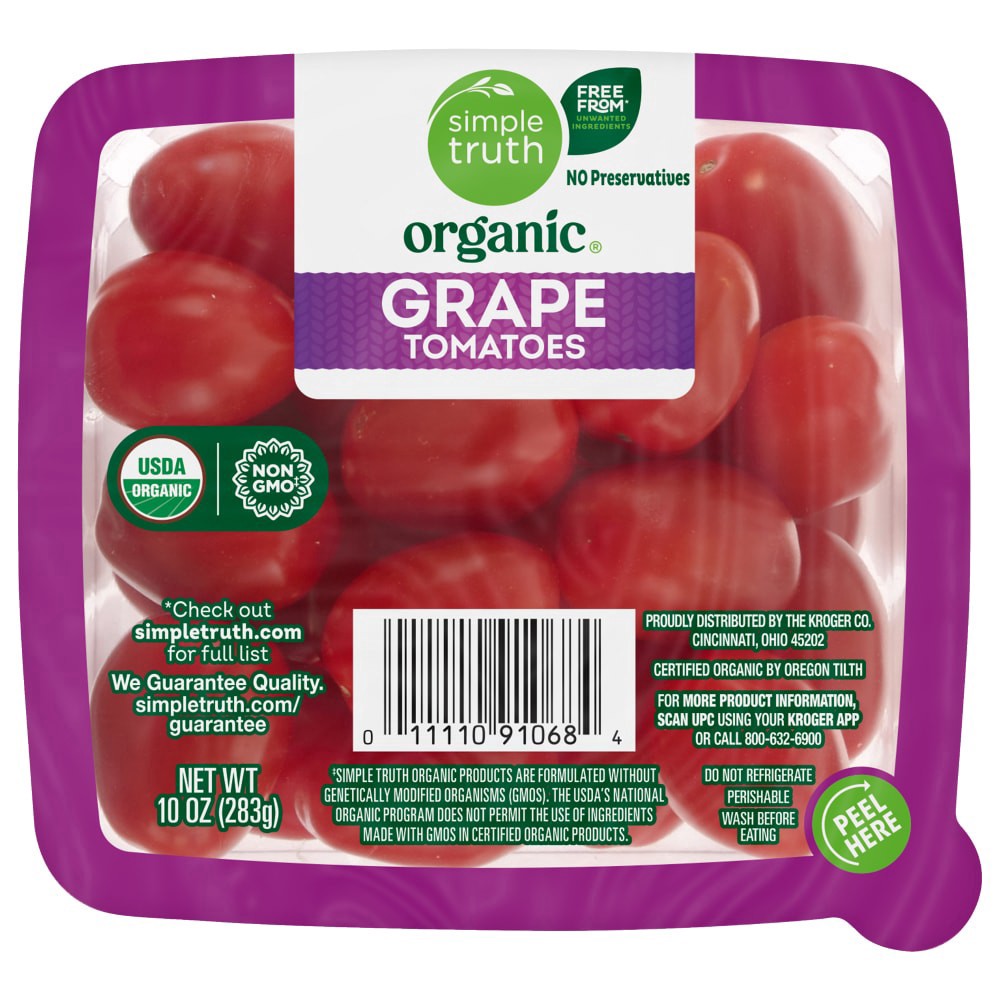 slide 1 of 2, Simple Truth Organic Grape Tomatoes, 10 oz