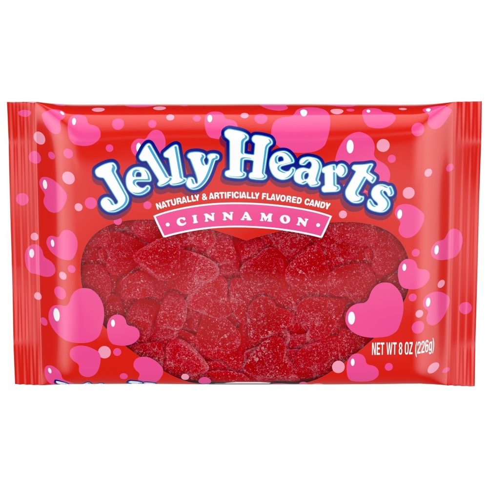 slide 1 of 1, Kroger Cinnamon Jelly Hearts Candy Valentine, 8 oz