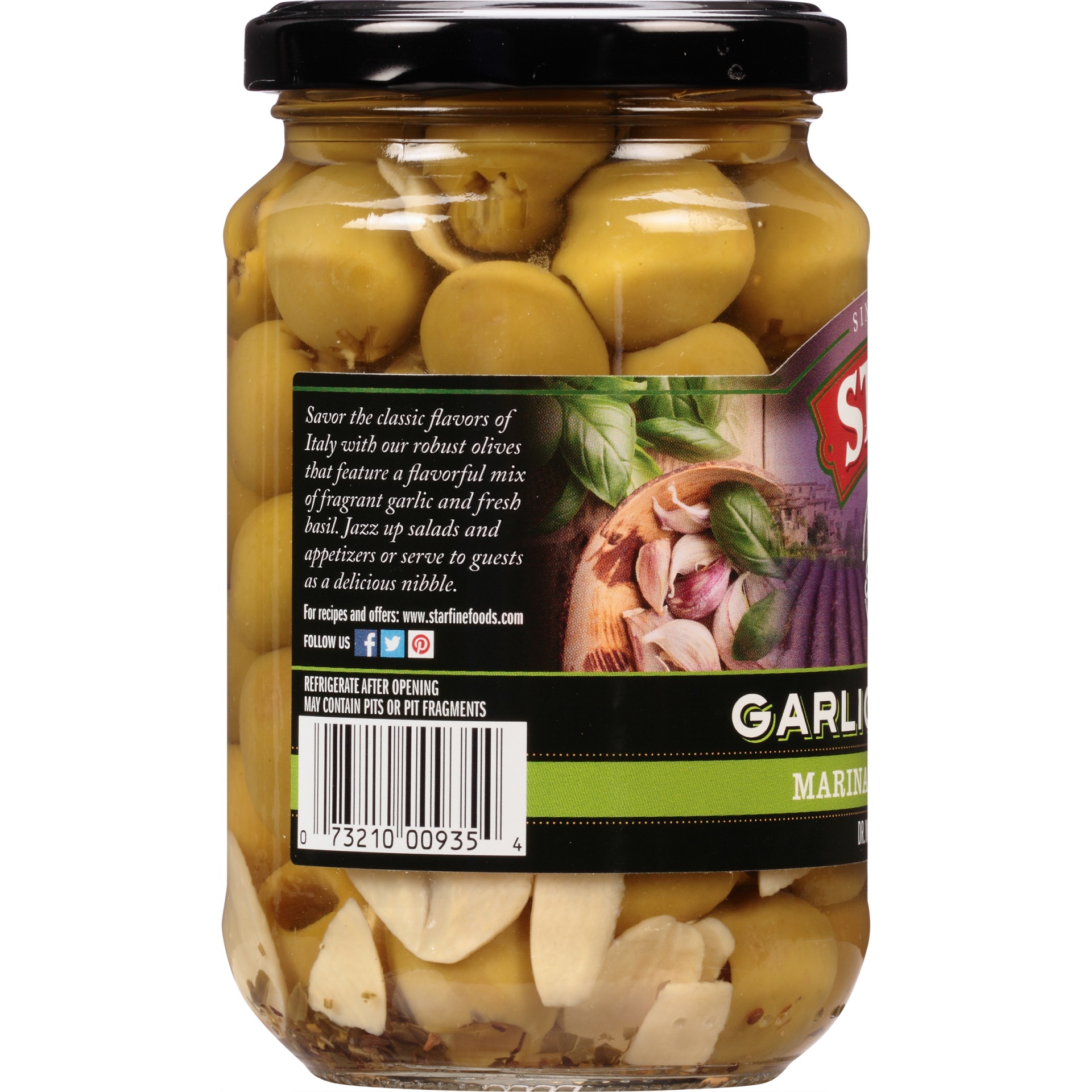 slide 4 of 6, STAR Garlic & Basil Marinated Olives, 5.75 oz
