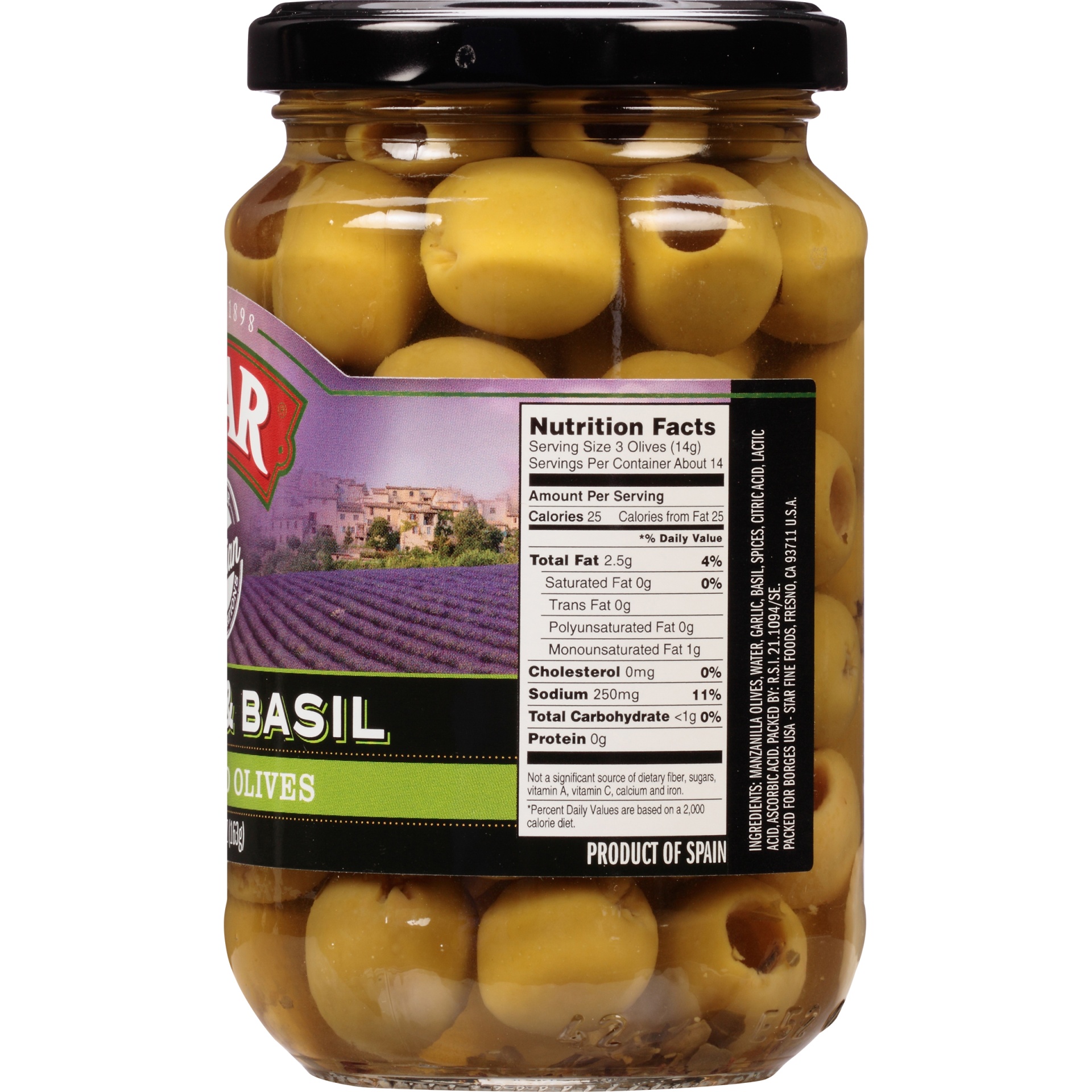 slide 5 of 6, STAR Garlic & Basil Marinated Olives, 5.75 oz