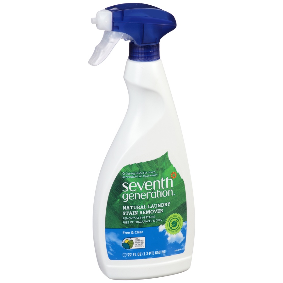 slide 2 of 7, Seventh Generation Free & Clear Natural Laundry Stain Remover, 22 fl oz