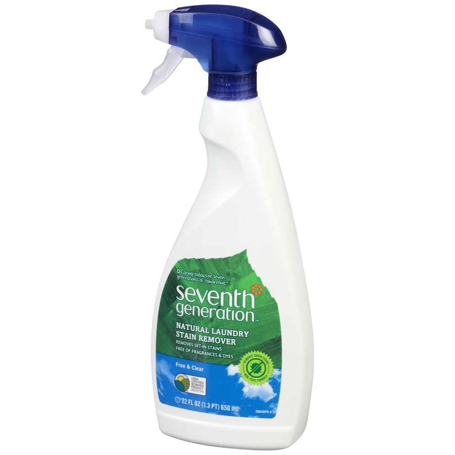 slide 3 of 7, Seventh Generation Free & Clear Natural Laundry Stain Remover, 22 fl oz