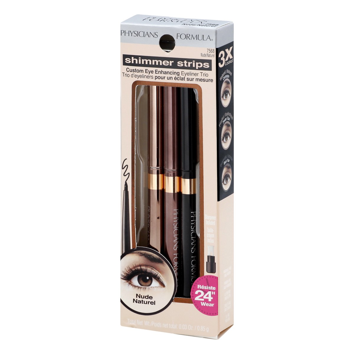 slide 9 of 11, Physicians Formula Shimmer Strips Nude 7568 Eyeliner Trio 0.03 oz, 0.03 oz