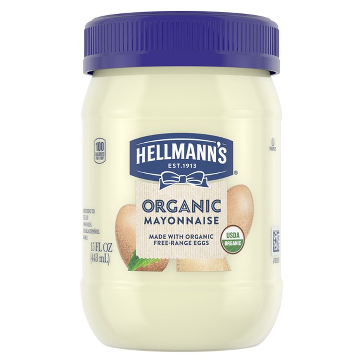 slide 1 of 1, Hellmann's Organic Mayonnaise Original Mayo, 15 oz