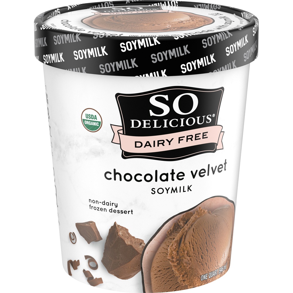 slide 2 of 8, So Delicious Dairy Free Chocolate Velvet Soymilk Frozen Dessert, 1 qt