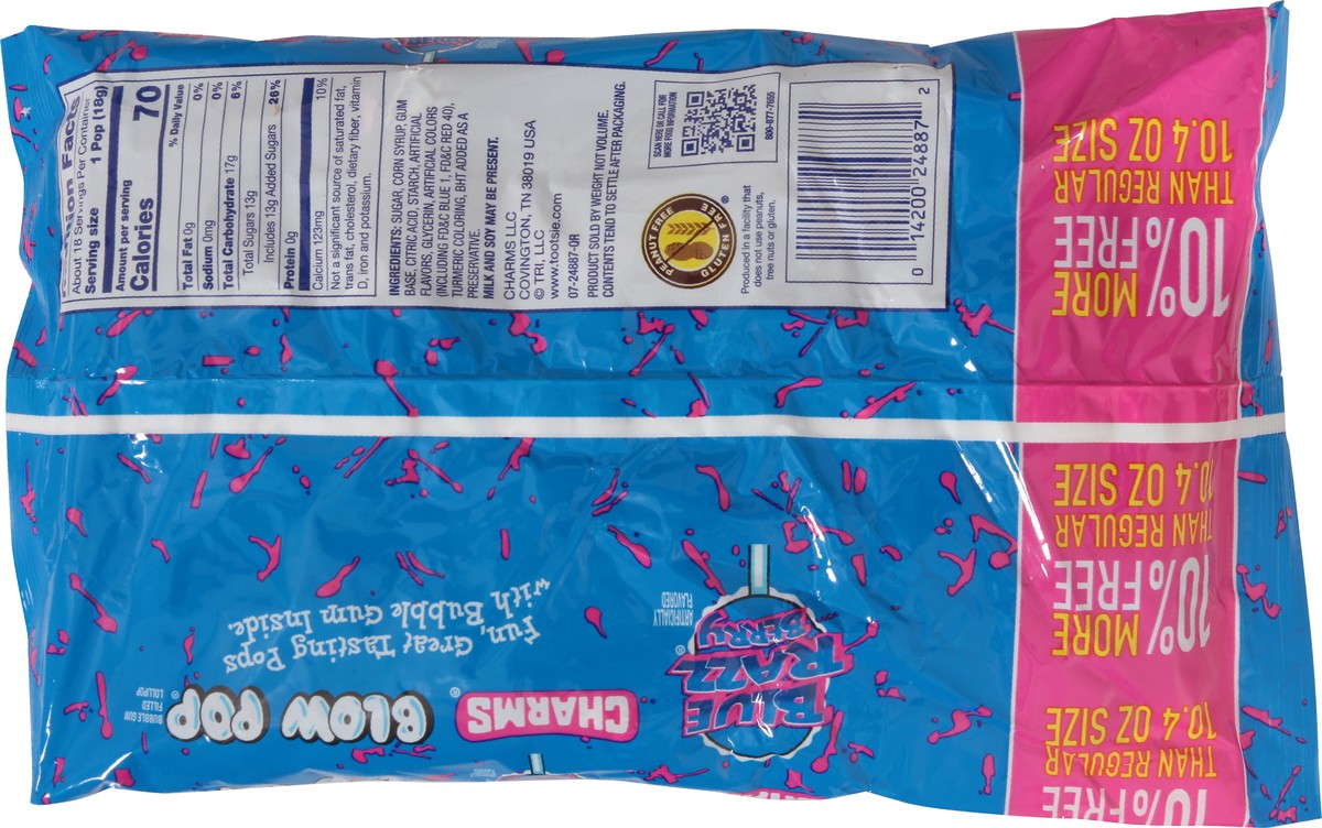 slide 7 of 13, Charms Blue Razz Berry Blow Pop 11.7 oz, 11.7 oz