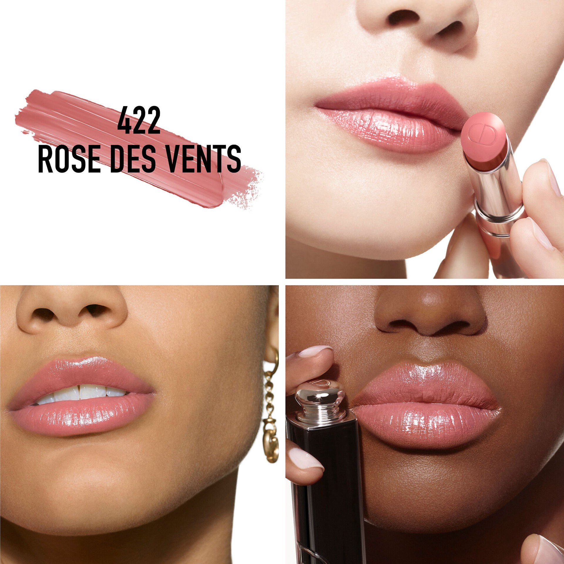 slide 3 of 8, Dior Addict Refillable Shine Lipstick 422 Rose Des Vents, 