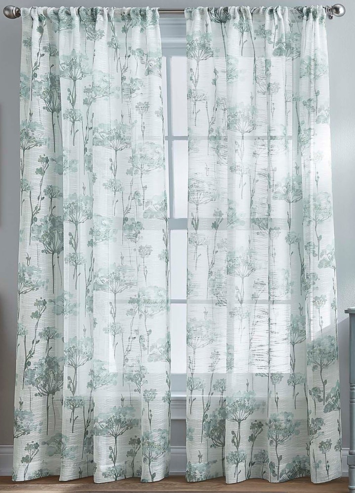 slide 1 of 1, HD Designs Casabella Sheer Window Panel - Seafoam, 50 in x 84 in