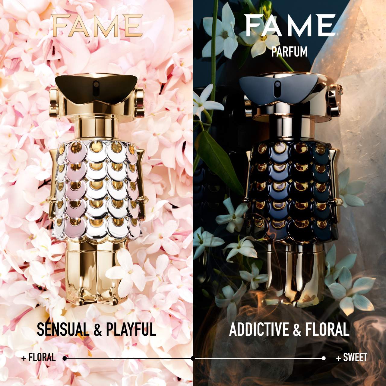slide 3 of 5, Rabanne Fame Eau de Parfum with Fruity Bergamot & Mango 2.7 oz / 80 mL eau de parfum spray, 