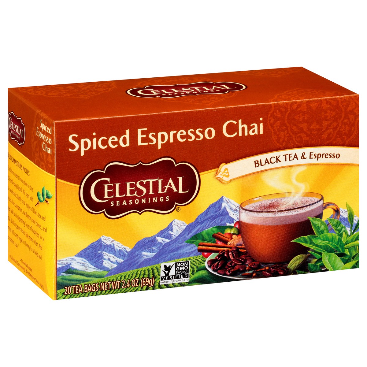 slide 7 of 11, Celestial Seasonings Spiced Espresso Chai Tea Bags 20 ct Box, 20 ct