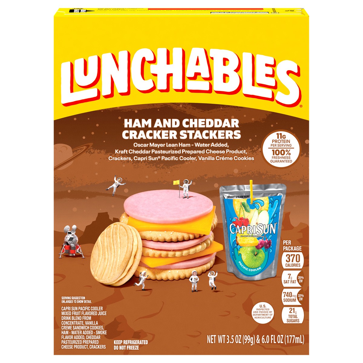 Lunchables Ham & Cheddar Cracker Stackers with Vanilla Creme Cookies ...