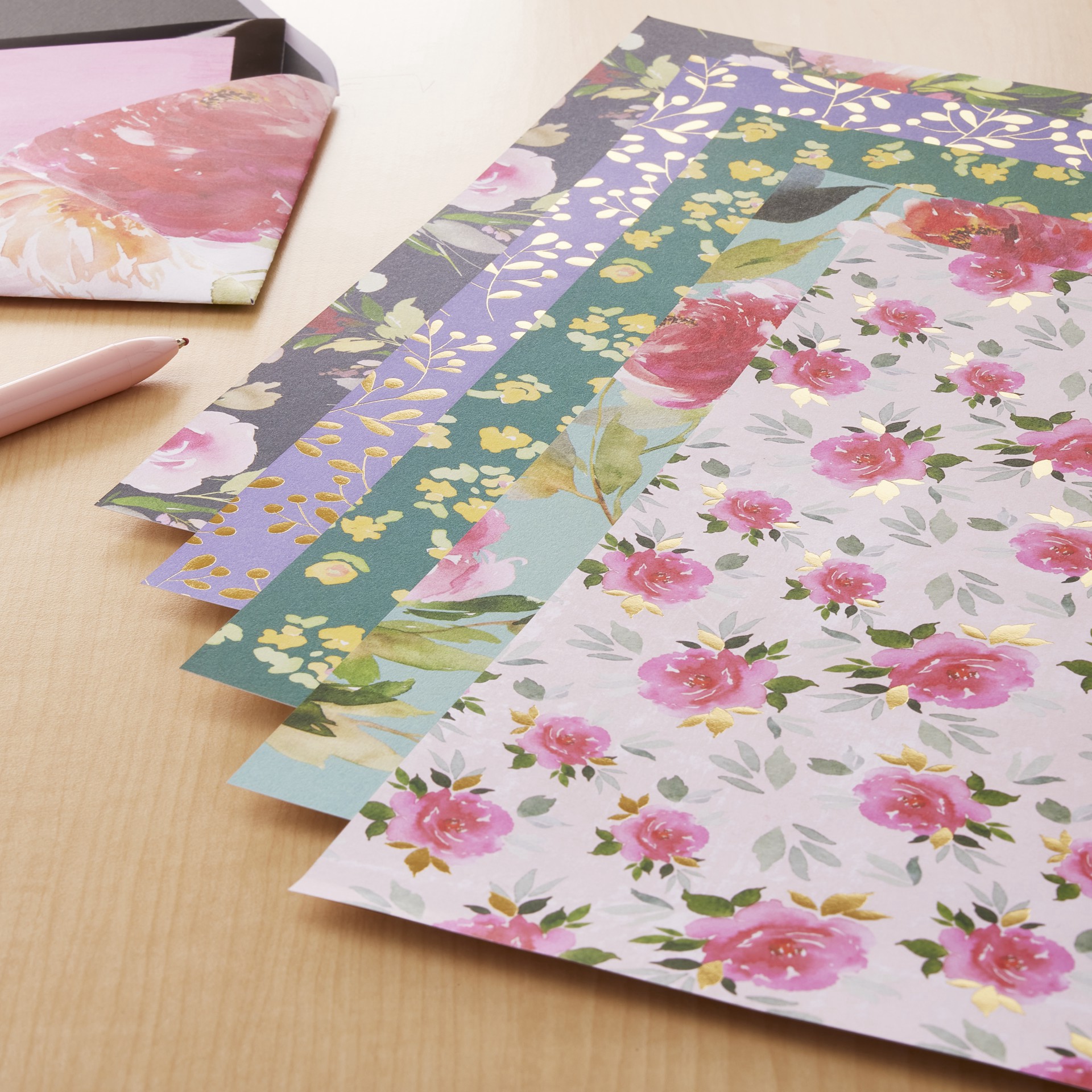 slide 3 of 3, Florals Paper Pad By Recollections, 12" X 12", 12 in x 12 in