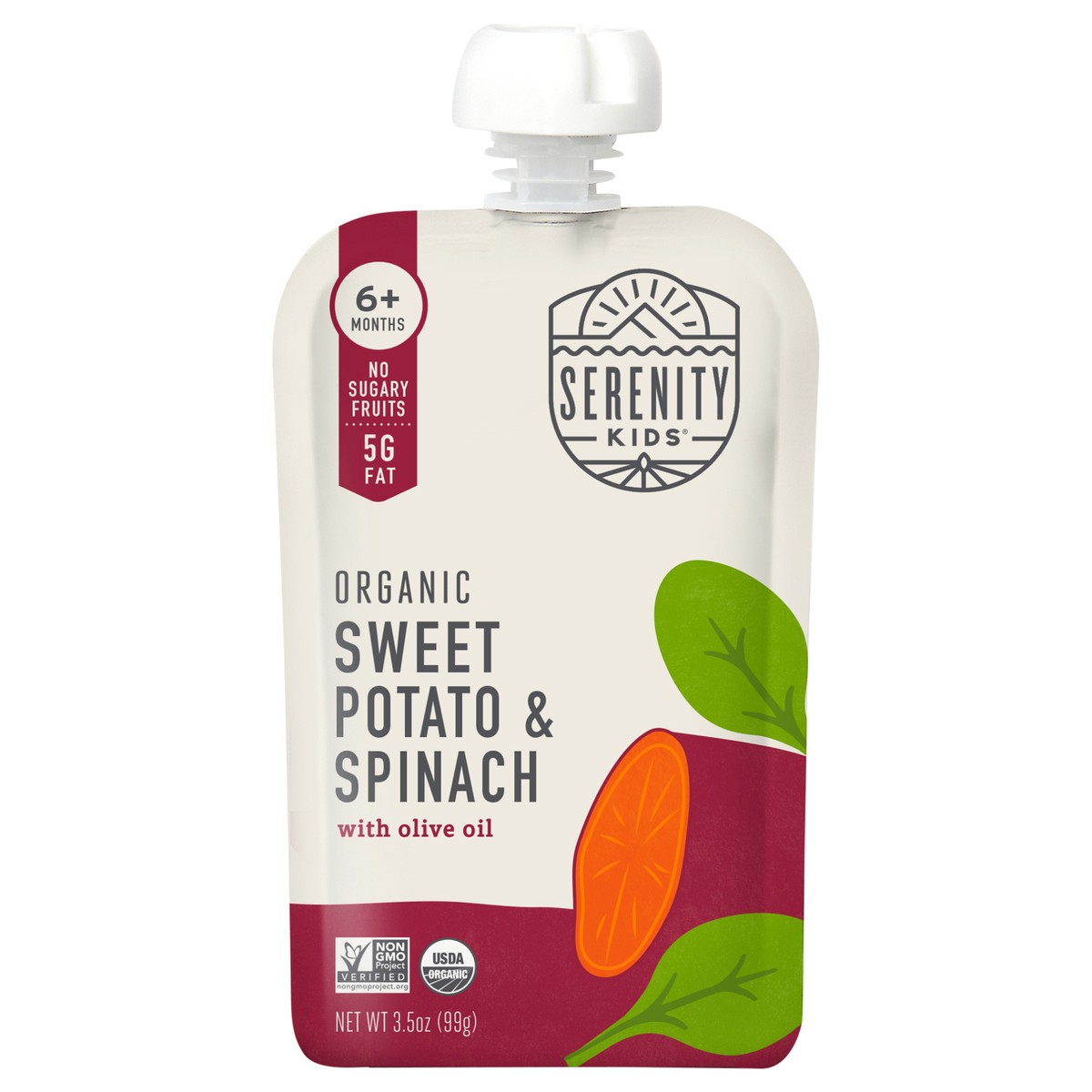 slide 1 of 9, Serenity Kids Organic Sweet Potato & Spinach with Organic Olive Oil, 3.5 oz