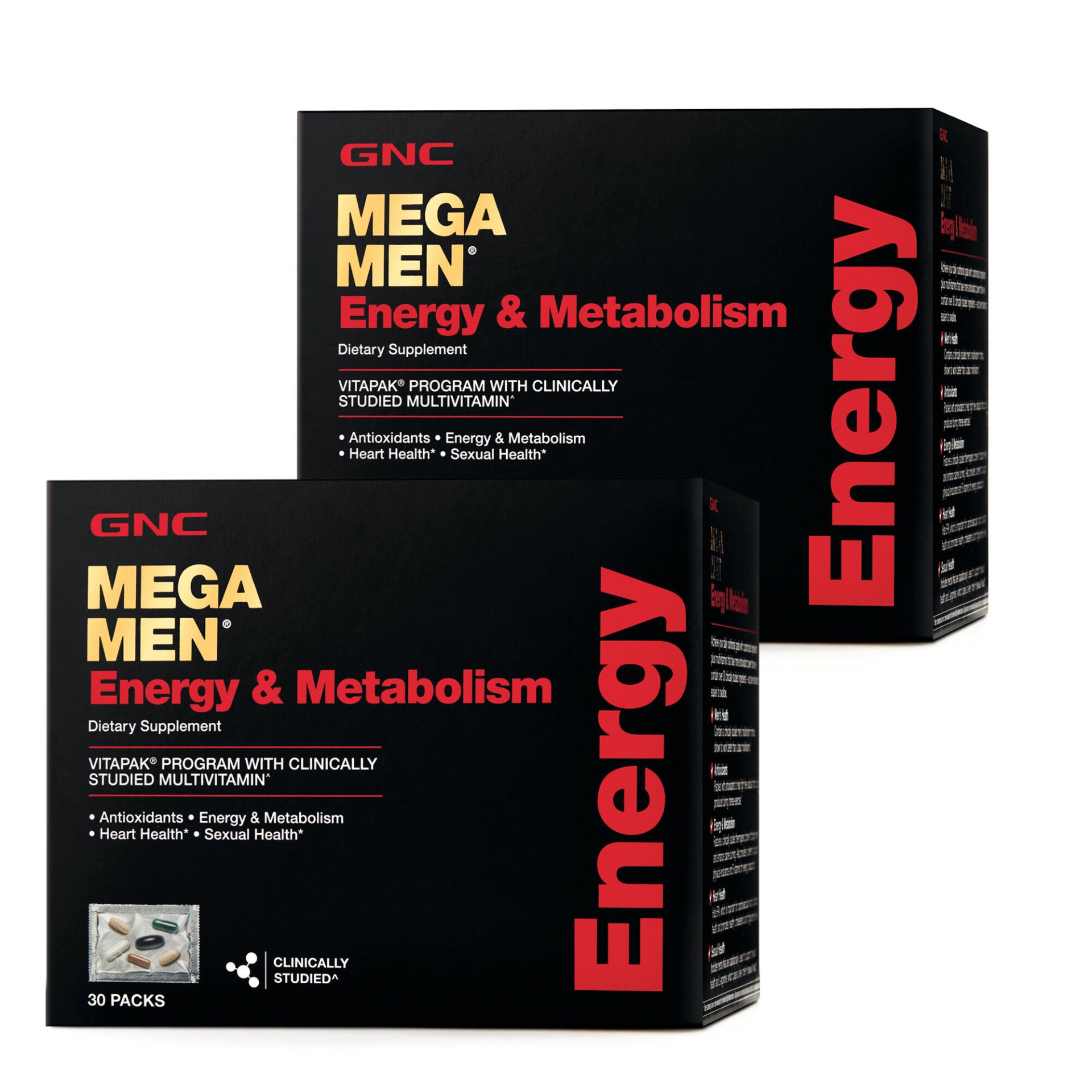 slide 1 of 1, GNC Mega Men Energy & Metabolism Vitapak Program - Twin Pack, 1 ct