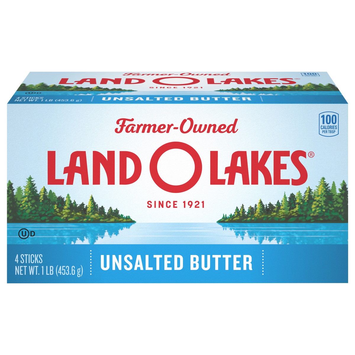 slide 1 of 1, Land O'Lakes Unsalted Butter Quarters, 1 lb