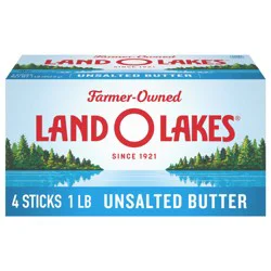 Land O'Lakes Unsalted Butter, 4 Sticks, 1 lb Pack