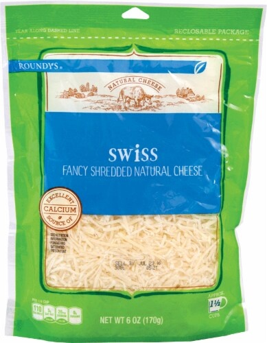 slide 1 of 1, Roundy's Roundys Fancy Shredded Swiss Cheese, 6 oz